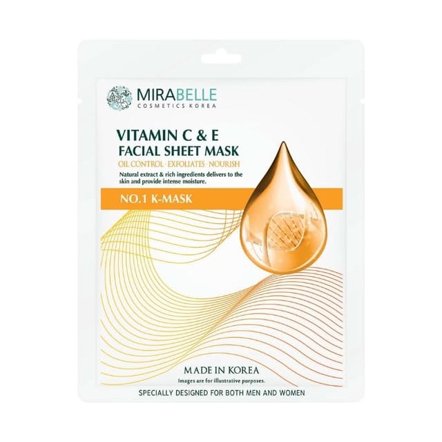 MIRABELLE VITAMIN C & E FACIAL SHEET MASK