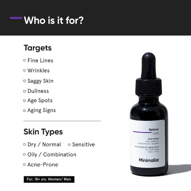 MINIMALIST RETINOL 0.6% FACE SERUM 30ML