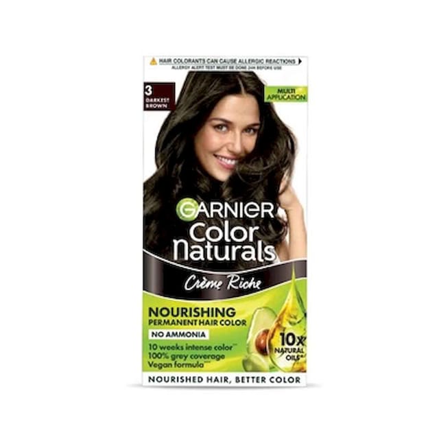 GARNIER COLOR NATURALS HAIR COLOUR CREAM DARKEST BROWN 3