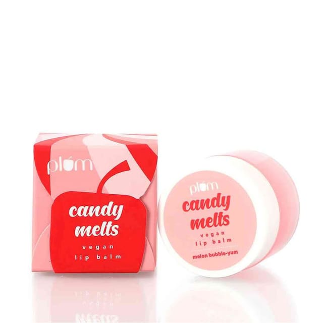 PLUM CANDY MELTS VEGAN LIP BALM MELON BUBBLE YUM 12GM