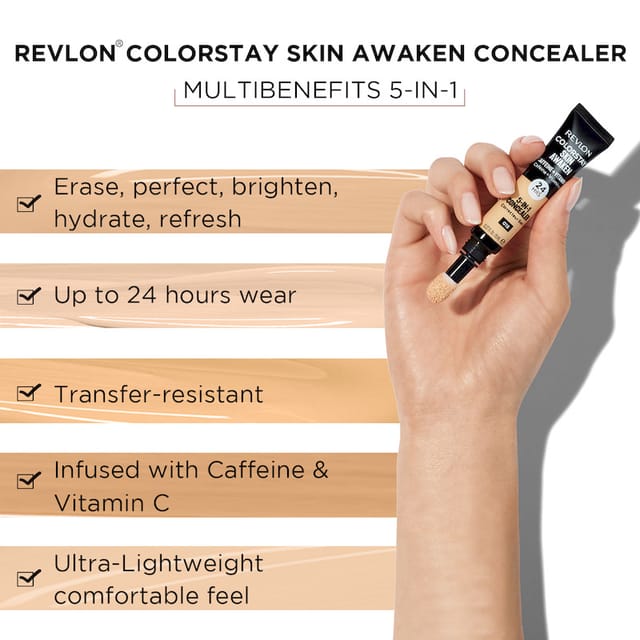 REVLON LIGHT MEDIUM REVLON COLORSTAY SKIN AWAKEN 5-IN-1 CONCEALER 8 ML