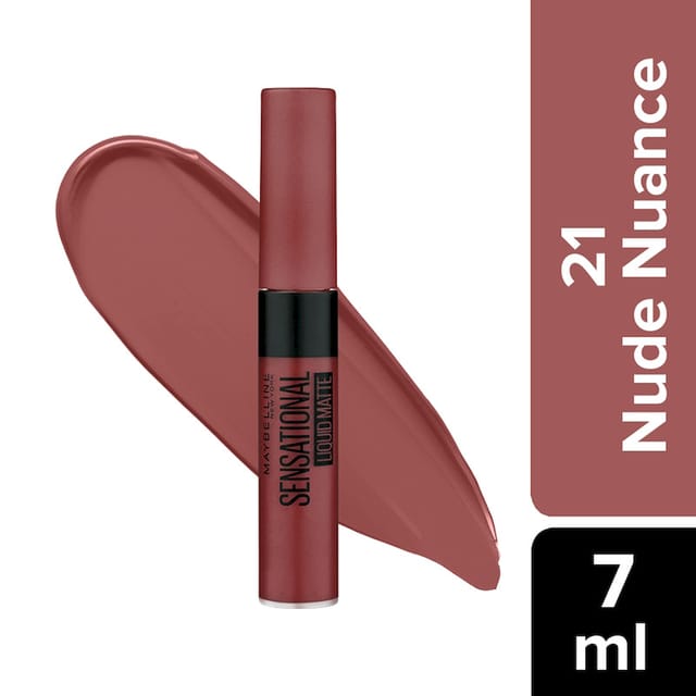 MAYBELLINE NEW YORK COLOUR SENSATIONAL LIQUID MATTE LIPSTICK 21 NUDE NUANCE 7ML