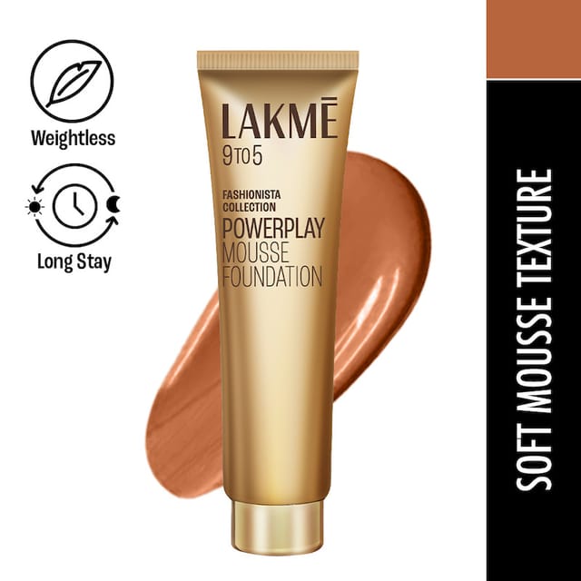 LAKME 9 TO 5 WEIGHTLESS MOUSSE FOUNDATION BEIGE CARAMEL