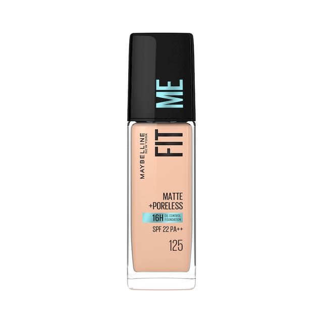 MAYBELLINE NEW YORK FIT ME MATTE + PORELESS FOUNDATION WITH CLAY SPF22 125 NUDE BEIGE 30ML