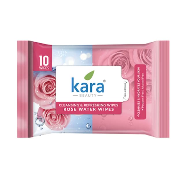 KARA FACE WIPES ROSE WATER 10P