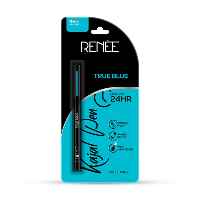 RENEE KAJAL PEN WITH SHARPENER - TRUE BLUE 0.35 GM