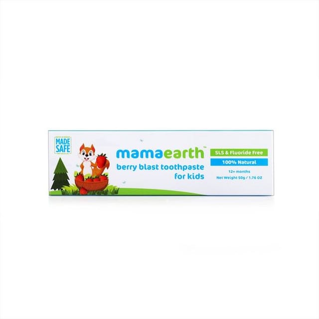 MAMAEARTH 100% NATURAL BERRY BLAST TOOTHPASTE FOR KIDS 50GM