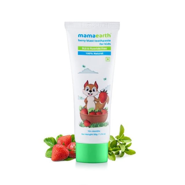MAMAEARTH 100% NATURAL BERRY BLAST TOOTHPASTE FOR KIDS 50GM