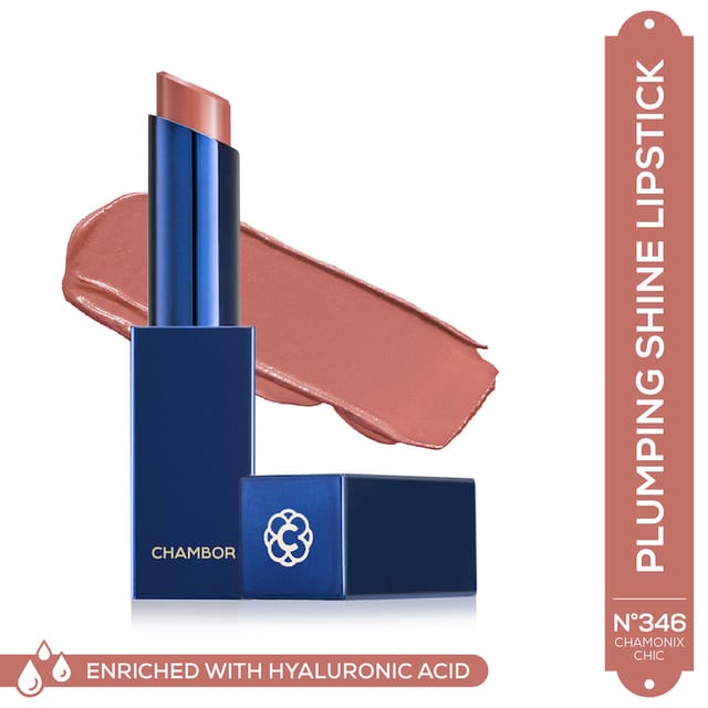 CHAMBOR COLOUR STUDIO TRES SHINE PLUMP LIPSTICK-CHAMONIX CHIC #346