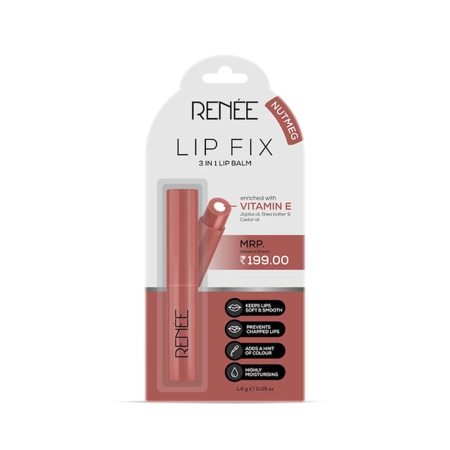 RENEE LIP FIX 3 IN 1 LIP BALM 02 NUTMEG 1.6 GM BLISTER PACK