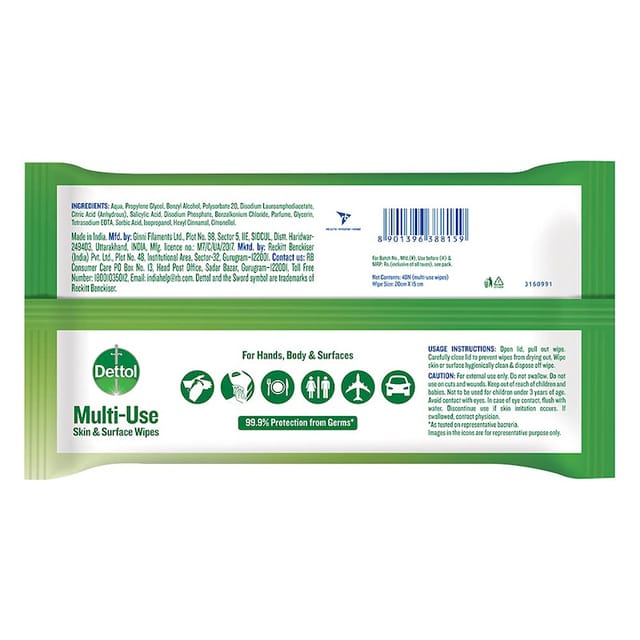 DETTOL WIPES ORIGINAL 40S