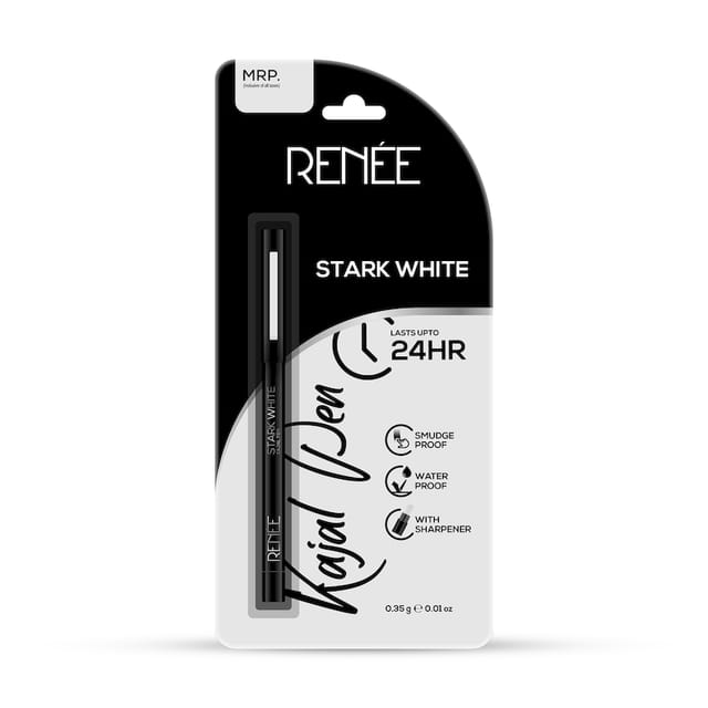 RENEE KAJAL PEN WITH SHARPENER - STARK WHITE 0.35 GM