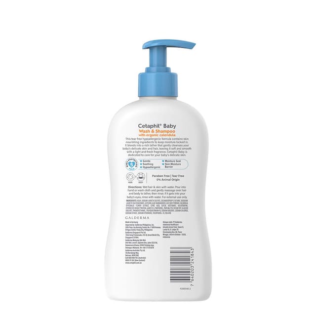CETAPHIL BABY ORGNC CLNDULA WS&SHMPO400M