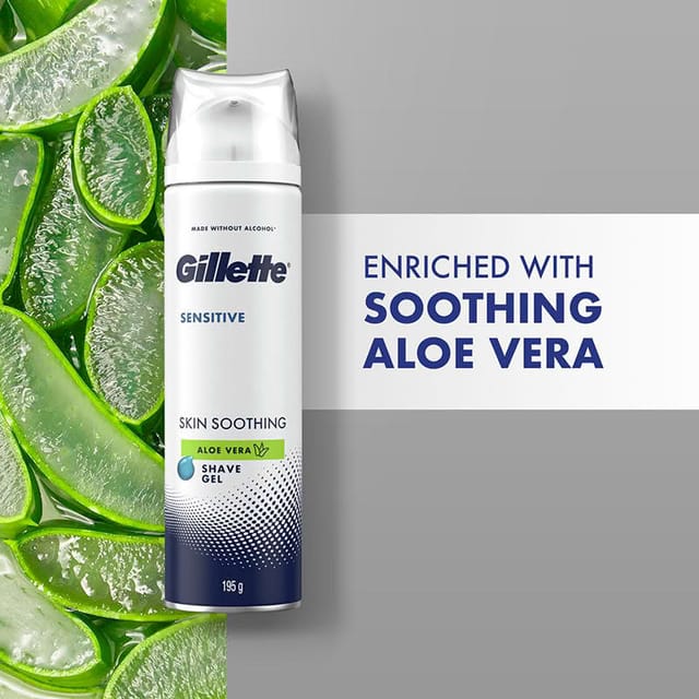 GILLETTE SENSITIVE SKIN SOTHING ALOE VERA 195GM