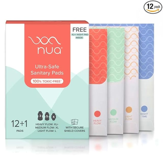 NUA ASSORTED RASH-FREE ULTRA-THIN PADS WITH DISPOSABLE COVERS (12N)