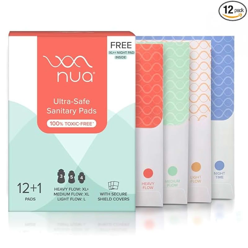 NUA ASSORTED RASH-FREE ULTRA-THIN PADS WITH DISPOSABLE COVERS (12N)