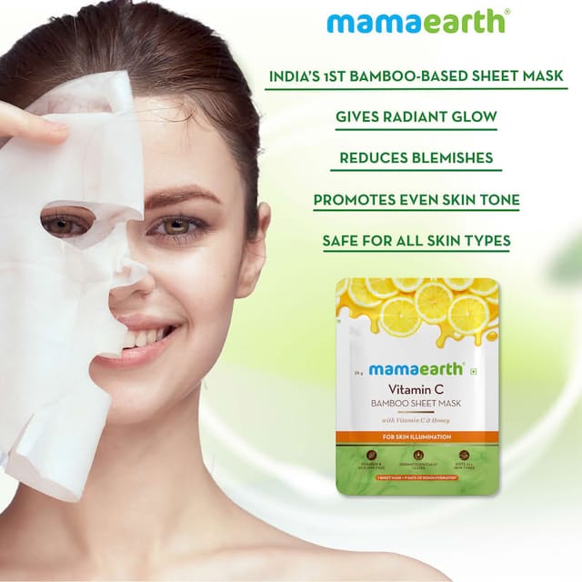 MAMAEARTH VITAMIN C BAMBOO SHEET MASK 1S