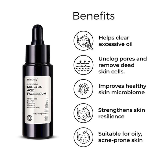 BRILLARE SALICYLIC ACID FACE SERUM FOR OILY ACNE PRONE SKIN 30 ML