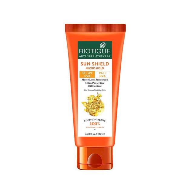 BIOTIQ SUN SHIELD MICRO GOLD 30+SPF SUNSCREEN LOTION 100ML
