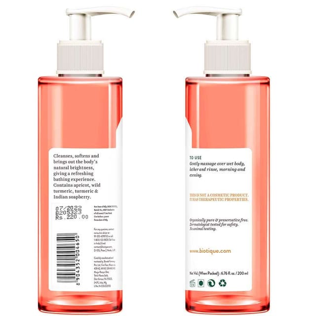 BIOTIQUE APRICOT REFRESHING BODY WASH 200ML