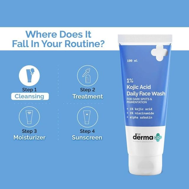 THE DERMA CO 1% KOJIC ACID DAILY FACE WASH 100ML