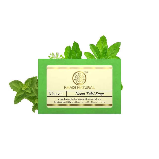 KHADI NATURAL HANDMADE HERBAL NEEM-TULSI SOAP 125GM