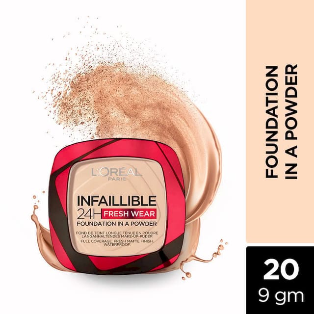 L'OREAL PARIS INFAILLIBLE 24HR FRESH WEAR FOUNDATION IN A POWDER 20 IVORY 9G