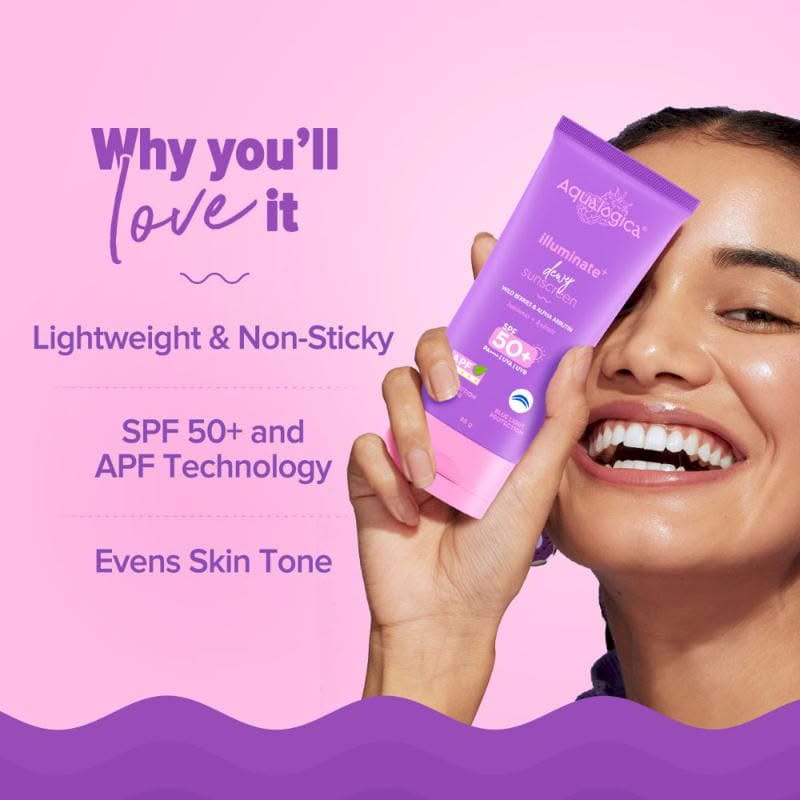 AQUALOGICA ILLUMINATE+ DEWY SUNSCREEN SPF 50+ PA++++ 50G