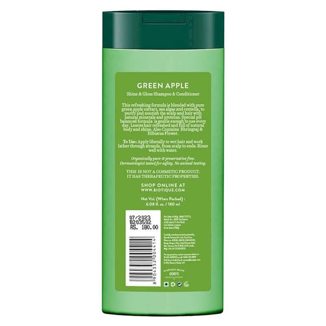 BIO GREN APLE SHINE&GLOS SHAM&COND 180ML