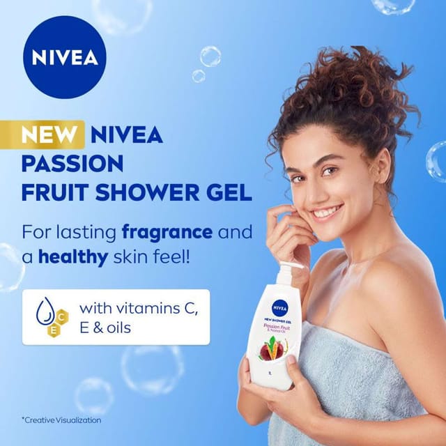 NIVEA SHOWER GEL PASSION FRUIT AND MONOI OIL 1000ML
