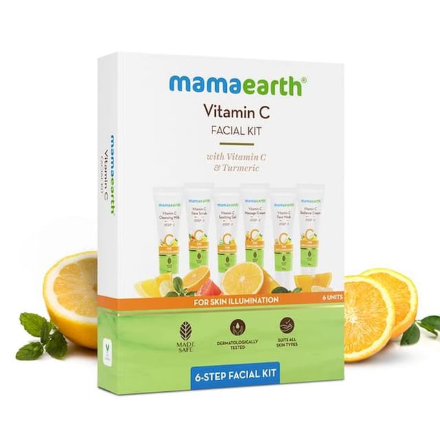 MAMAEARTH VITAMIN C FACIAL KIT WITH VITAMIN C & TURMERIC FOR SKIN ILLUMINATION - 60 G