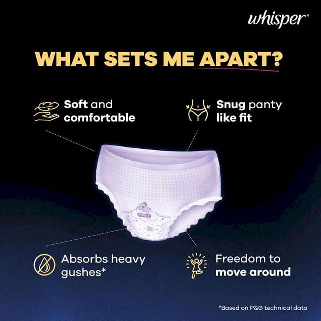 WHISPER PERIOD PANTS M/L 6S