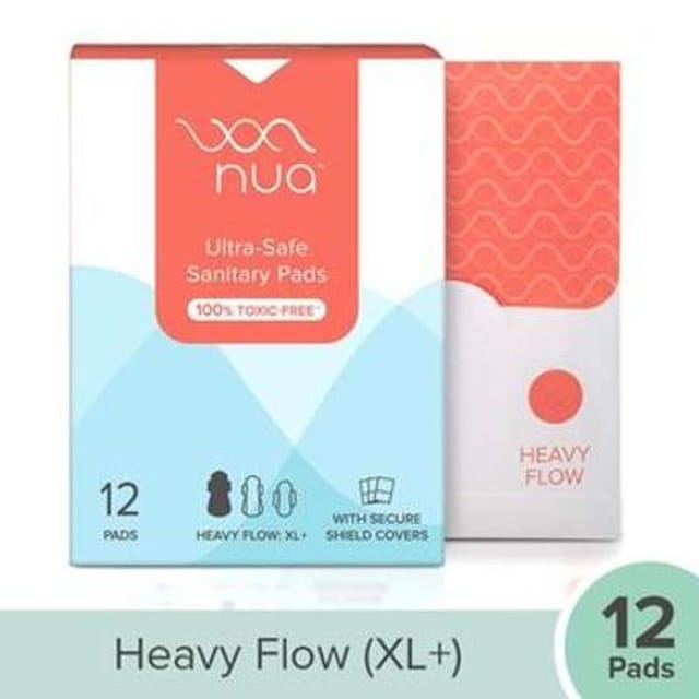 NUA ULTRA THIN RASH FREE SANITARY PADS XL WITH DISPOSAL COVERS 12PCS