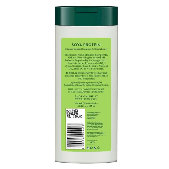 BIOTIQUE SOYA PROTEIN INTENSE REPAIR SHAMPOO 180 ML